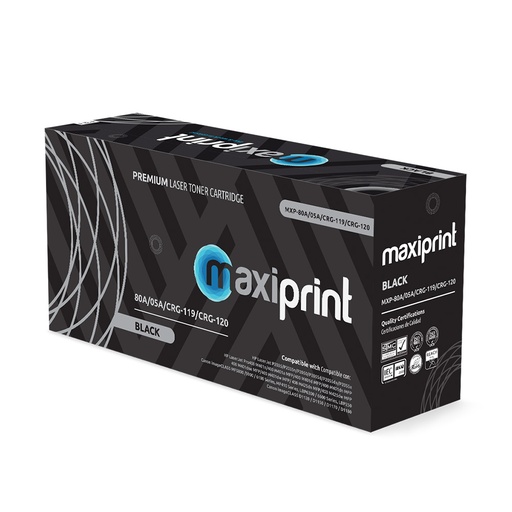 Cartucho de Toner Maxiprint Compatible con HP CE505A CF280A Canon CRG119 CRG120 negro