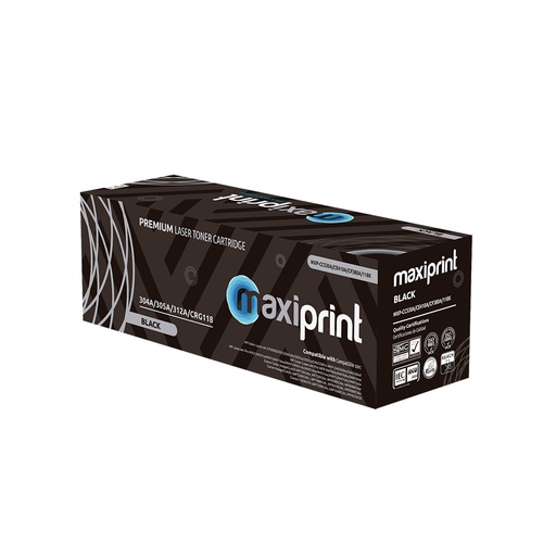 Cartucho de Toner Maxiprint Compatible con HP CC530A CE410A CF380A Canon CRG118 negro