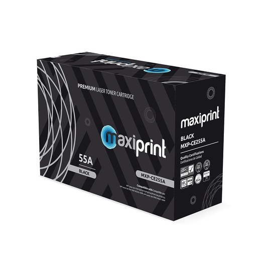 Cartucho de Toner Maxiprint Compatible con HP CE255A negro