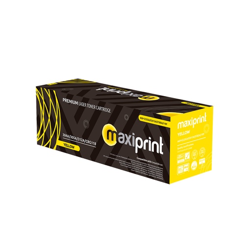 Cartucho de Toner Maxiprint Compatible con HP CC532A CE412A CF382A Canon CRG118 amarillo