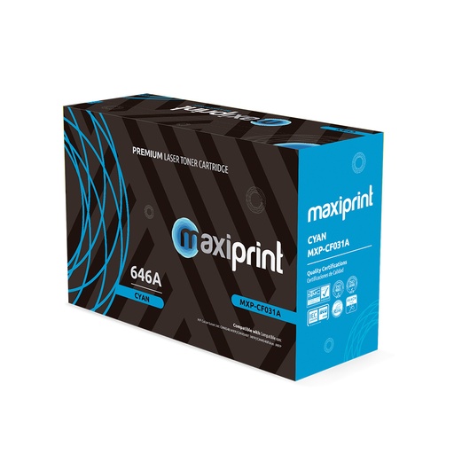 Cartucho de Toner Maxiprint Compatible con HP CF031A Cian