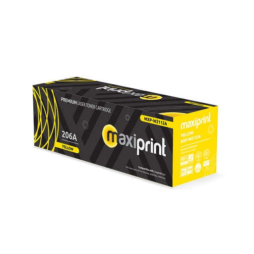 Cartucho de Toner Maxiprint Compatible con HP W2112A 206A Amarillo(S/Chip)