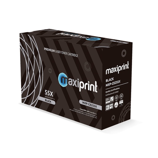 Cartucho de Toner Maxiprint Compatible con HP CE255X negro